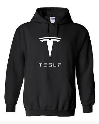 TESLA MOTORS LOGO HOODIE Hooded Sweatshirt Model 3 (Size S
