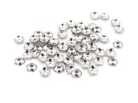 50 Sehr Kleine Perlkappen In Silber Platiniert, 4 Mm