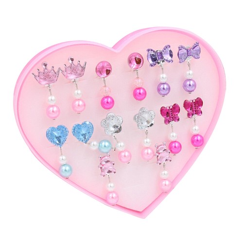 7Pairs Kids Clipon Earrings Baby Ear Clip Cartoon Accessories Jewelry