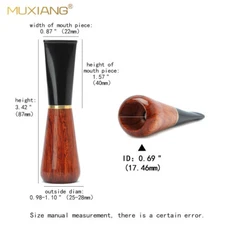 Rosewood Cigar Mouthpiece Tip Holder B Tpye 9mm Charcoal Pipe Filter 44Ring