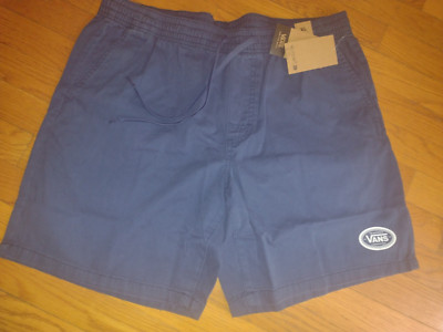 NWT,  $50.  MSRP,  Men's Vans 100% Cotton Elastic Waistand Pull On Shorts