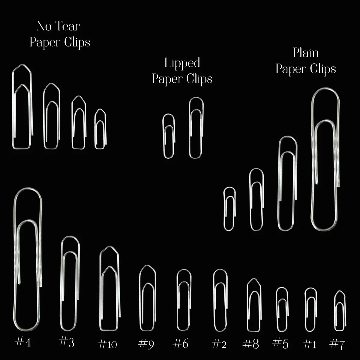 Steel Small Large Giant Paper Clips Silver Metal Coloured 10 Types & Sizes  | eBay