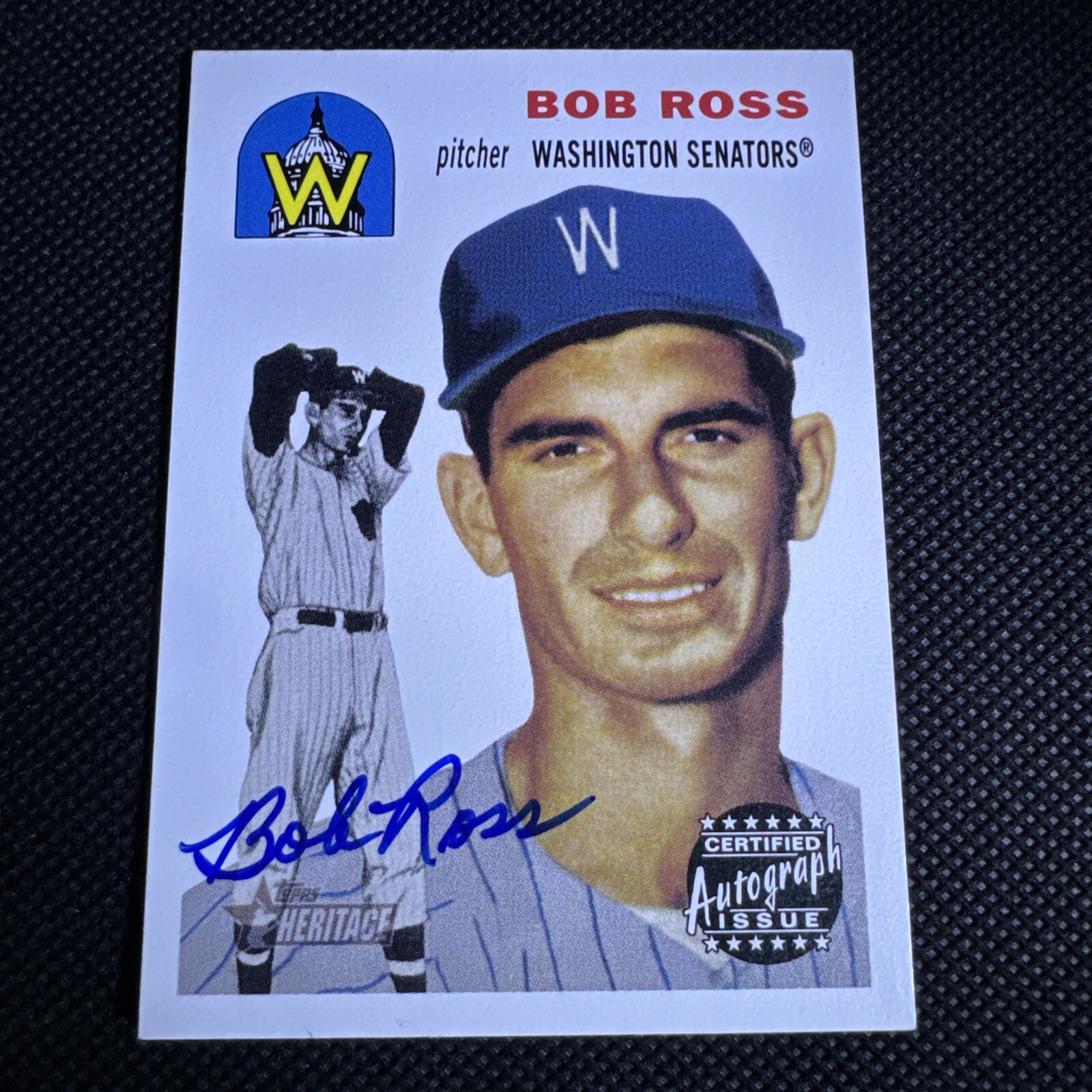 2003 Topps Heritage Real One Autographs Blue Ink #RO-BR Bob Ross Washington