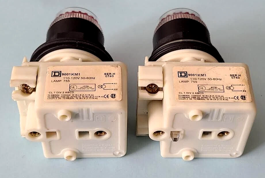 Set of 2 NOB SQUARE D 9001-SK1L1G PUSH BUTTON RED 9001KM1 Ser. H New no Box - Image 2 of 4