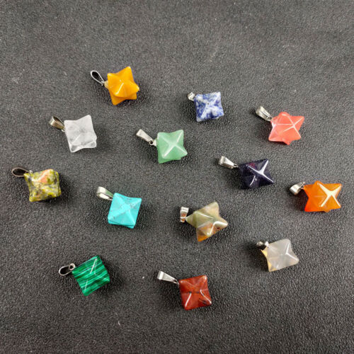 Natürlicher 3D Stern Hexagramm Kristall Edelstein Anhänger Schmuck Pendel - Bild 5 von 24