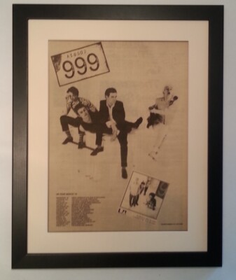 999*Nine Nine Nine*March Tour*1978*ORIGINAL*POSTER*AD*FRAMED*FAST WORLD ...