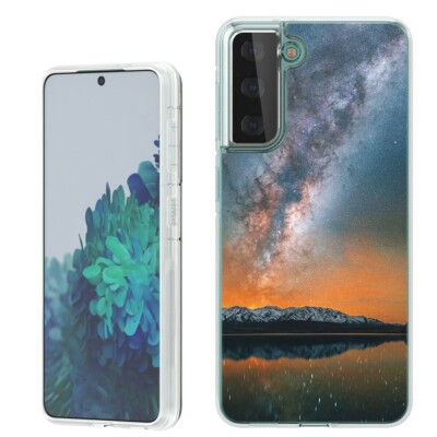 (Milkyway on Lake)Rugged TPU phone case cover(Clear)for Samsung Galaxy S21+ Plus