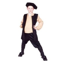 Renaissance Boy Kids Medieval Peasant Halloween Costume Black, 4-6 Small 3551