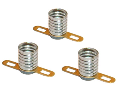 Set 3x Fassung  E5,5 mit 2 Lötfahnen, Schraubfassung