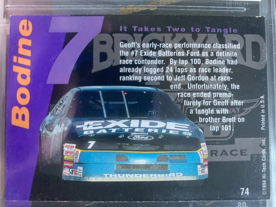 Geoff Bodine autographed 1994 Hi Tech racing trading card - Image 2 of 2