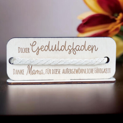 Dicker Geduldsfaden ''Danke Mama'', Geschenk zum Geburtstag u. Muttertag