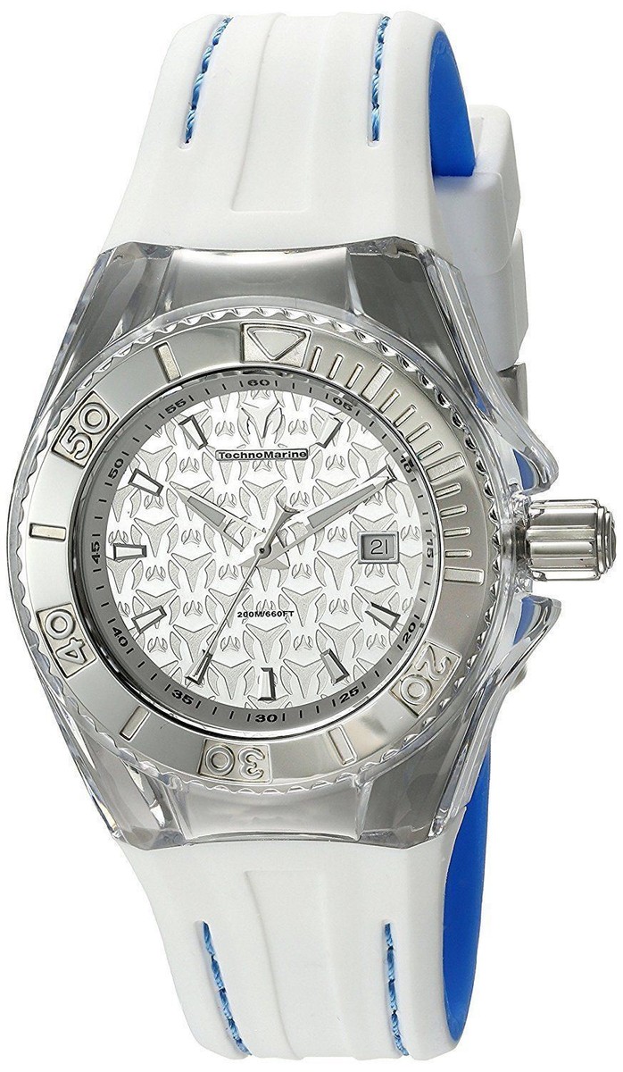 Technomarine Cruise Womens 34mm Silver Monogram Dial White