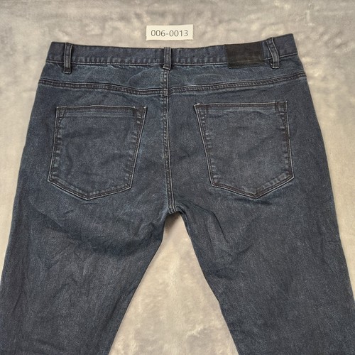 STRAY MENS JEANS 38 STRETCH BLACK WASH DENIM TAPERED LEG - Picture 10 of 12