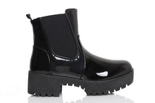 WOMENS LADIES CHELSEA  ANKLE BOOTS CHUNKY PLATFORMS ZIP UP BLOCK HEELS SHOES 3-8