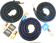 Sky High Oversized 1/0 Gauge AWG Big 3 Upgrade Blue/Black Electrical Wiring Kit