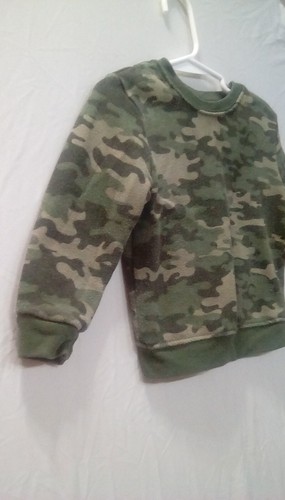 Toddler Boy Camo Sweatshirt SZ 24 M Long Sleeve Fleece Green Brown Pullover - Bild 3 von 9