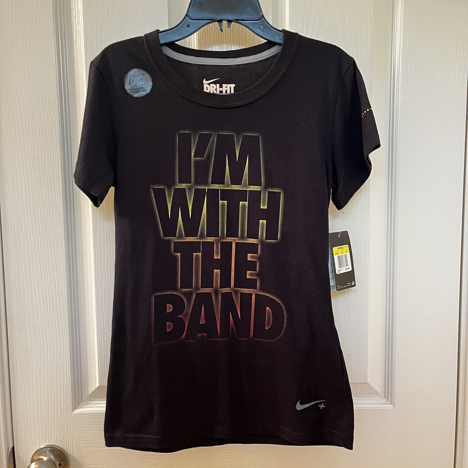 Nike Dri-Fit I'M With The Band Black Graphic Tee T-Shirt Slim Fit Women's Size S