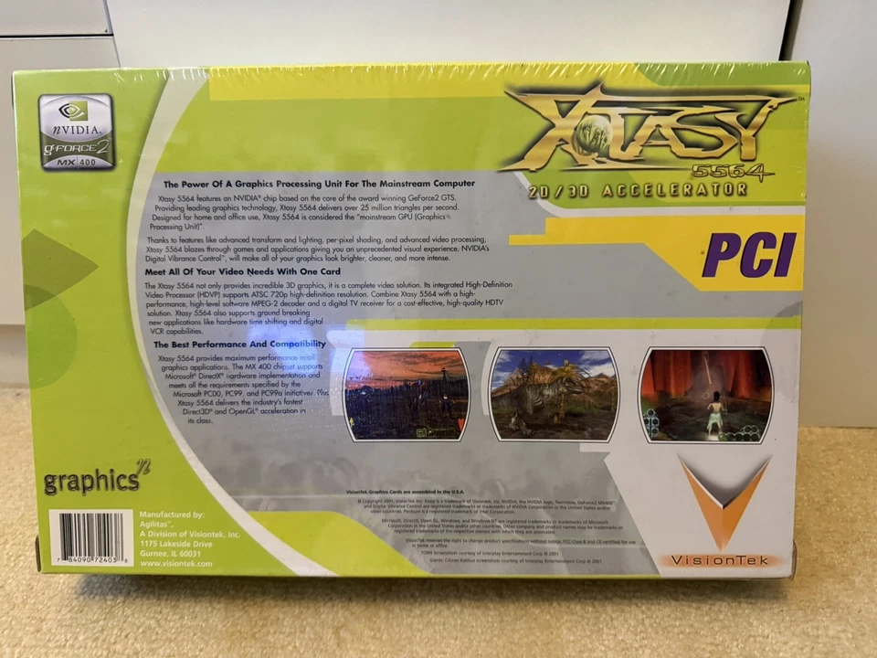 Visiontek Xtasy PCI 64MB nvidia Geforce2 MX400 Brand New Sealed - Image 2 of 2
