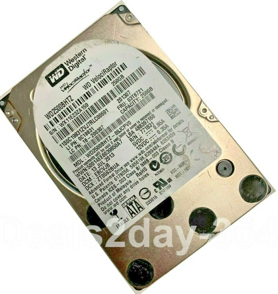 Western Digital WD2500BHT  Velociraptor 250GB 10K RPM 2.5" SATA Hard Disk Drive - Image 2 of 4