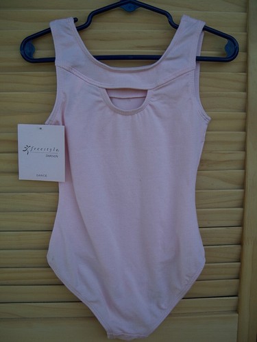 FREESTYLE by DANSKIN nwt pink leotard~girl's size XS~4-5~dance~cotton blend~NEW - Picture 2 of 2