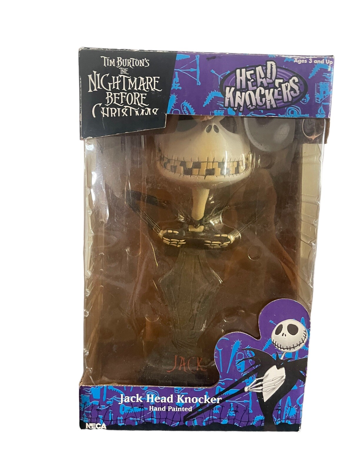 Vintage Nightmare Before Christmas Jack Head Knocker 2002 Bobble Head Statue