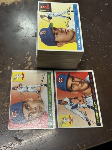 1955 TOPPS BASEBALL STARTER SET (105/210). BK $2275. 1/2 COMPLETED