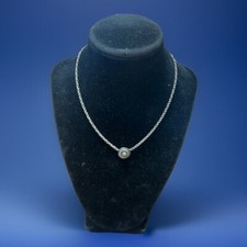 14k Gold  .925 Sterling Silver Diamond Necklace Rare Cookie Circle 15  13.5G