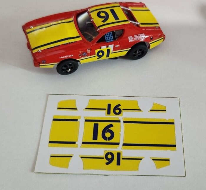 Aurora AFX Magna Sonic Dodge Charger Prototype 1063 Stickers DIE CUT!