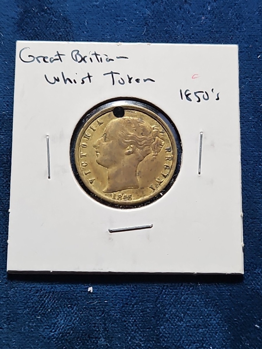 1846 U.K. Gaming TOKEN RARE VICTORIA REGINA KEEP YOUR TEMPER