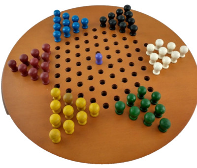   WE Games Wooden Chinese Checkers 11.5'' Board 6-Player Family Game