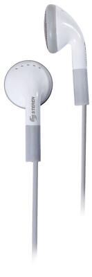 Steren White Earbuds with 4ft. Aux Cable