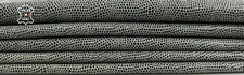 BLACK REPTILE PRINT ON RAW GREY Soft Lambskin Leather 2 skins 10sqf 0.9mm #C3873