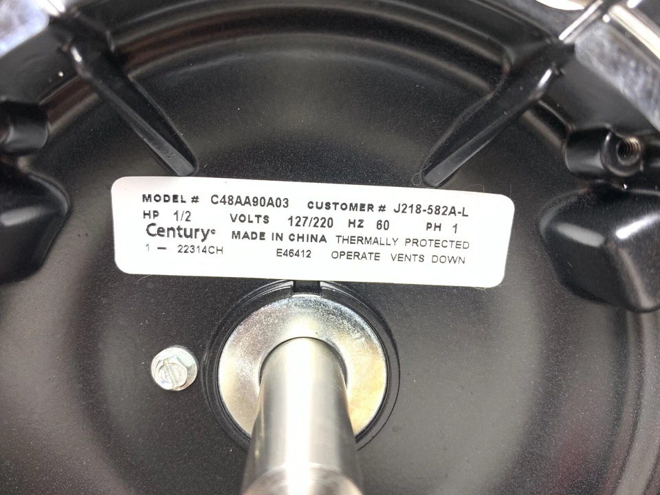 CENTURY USQ1052 Pump Motor,1/2 HP,3450 RPM,115/230 V, J218-582AL 48Y Pool Motor - Image 2 of 4