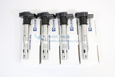 OEM Eldor Ignition Coils 4 x 07K905715G Set For Audi A4 2.0L 09-13