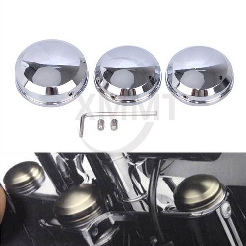 Chrome Upper Fork Stem Nut Covers For Harley Sportster XL 8813 Dyna