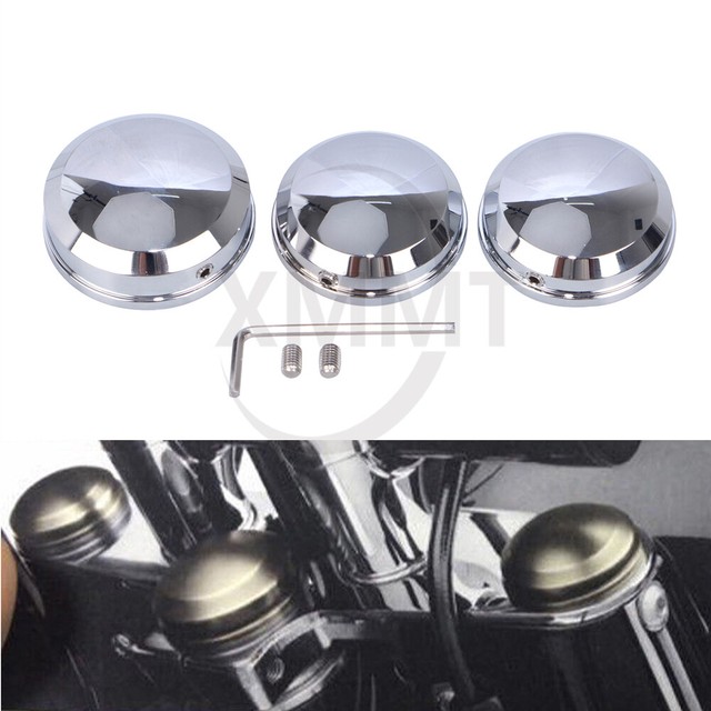 Motorcycle Chrome Upper Fork Stem Nut Covers For Harley Touring