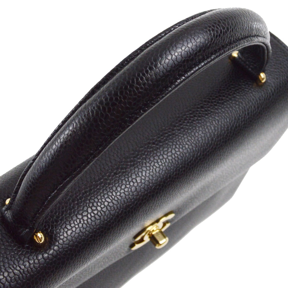 Chanel Black Calfskin Top Handle Handbag 163333 | eBay