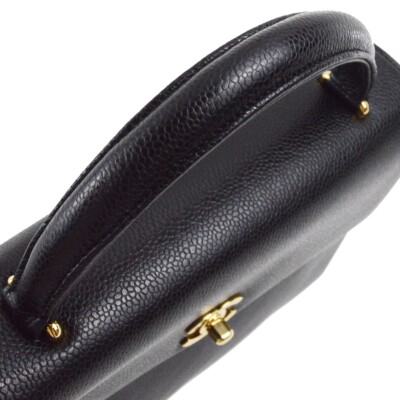 ともさん専用 Chanel Black Calfskin Top Handle Handbag 163333 | eBay