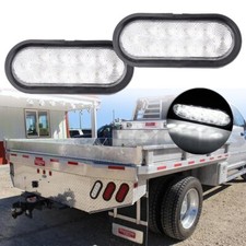2pcs 6 Oval White Reverse Backup Trailer Truck Light High Low Brightness 10 Led