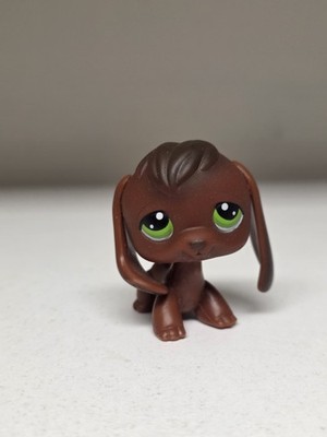 LPS  #77 Brown Beagle Dog Green Eyes Littlest Pet Shop Hasbro Authentic 