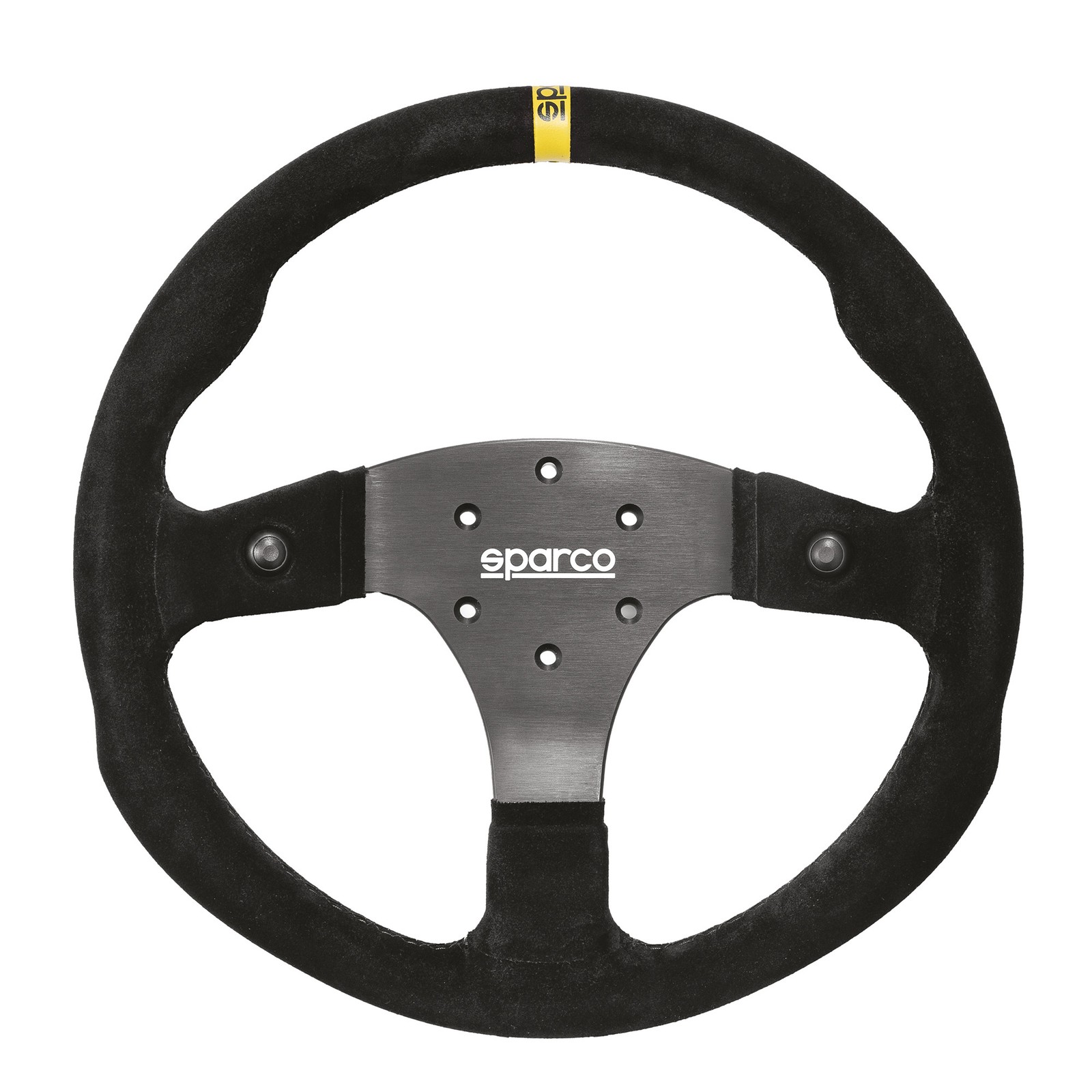 Sparco 330 Suede Steering Wheel With Buttons - Race / Rally - 330mm Flat