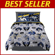 Batman Theme Bed Linen Set, 7 Piece Full Size