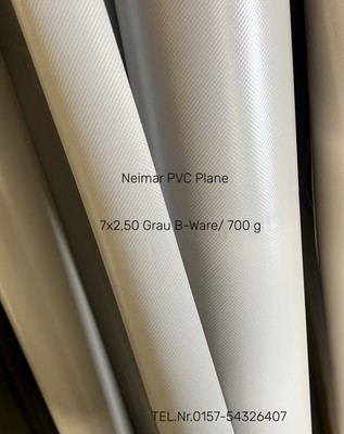 LKW-Plane-Gewebeplane 7x2,50 m-Grau/-700g m2-B Ware