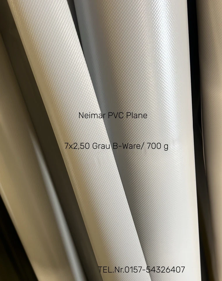 LKW PLANE LKW-Plane-Gewebeplane 7x2,50 m-Grau/-700g m2-B Ware