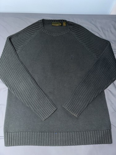Timberland Pullover Crew Neck Sweater - Dark Green - Knit - Cotton - XL