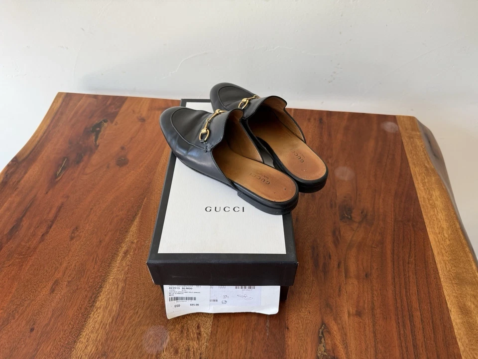 Mocasín Gucci Princetown Mule para mujer, talla 7 - negro Foto 2 de 4