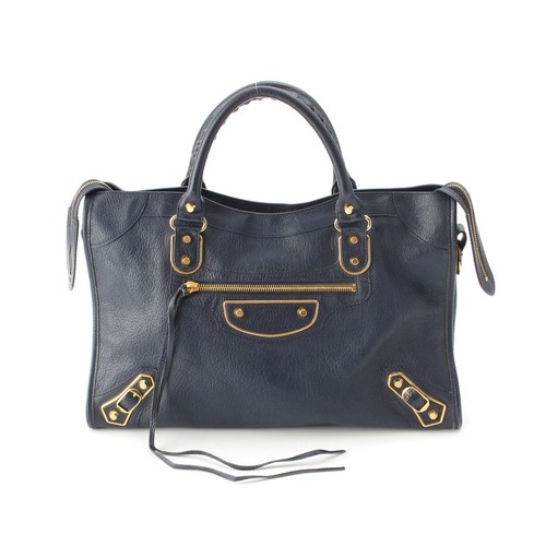 BALENCIAGA The city leather 2WAY Shoulder Handbag 115748 blue