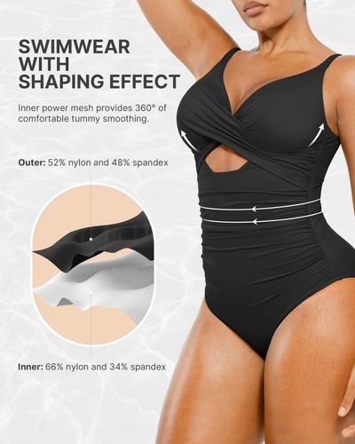 Swimsuits Women Black Tummy Control Bathing Suit Shapewear Swimsuits Women Sl... - Picture 4 of 6