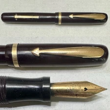 Weidlich Pen - Burgundy lever fill w/ Weidlich 14kt Gold Nib - Miniature 4 1/8”