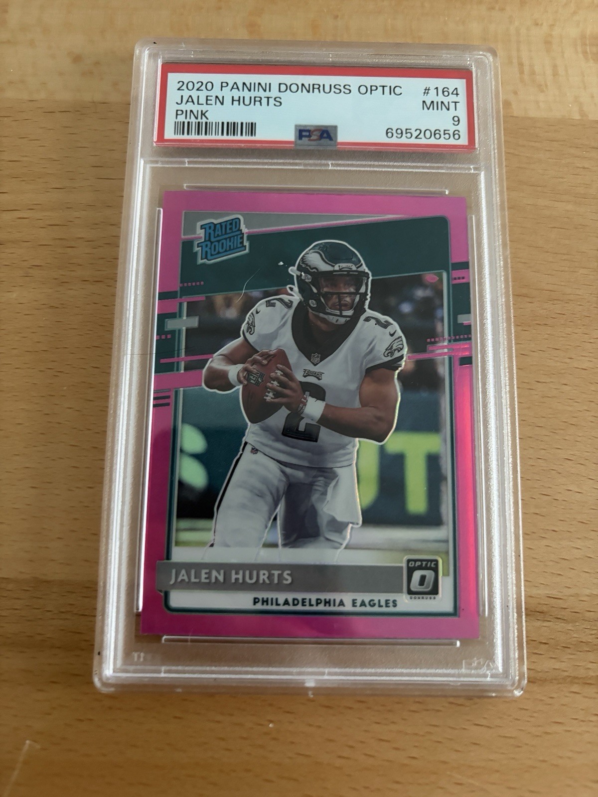 2020 Panini Donruss Optic - Rated Rookies Jalen Hurts #164 Pink Prizm (RC)